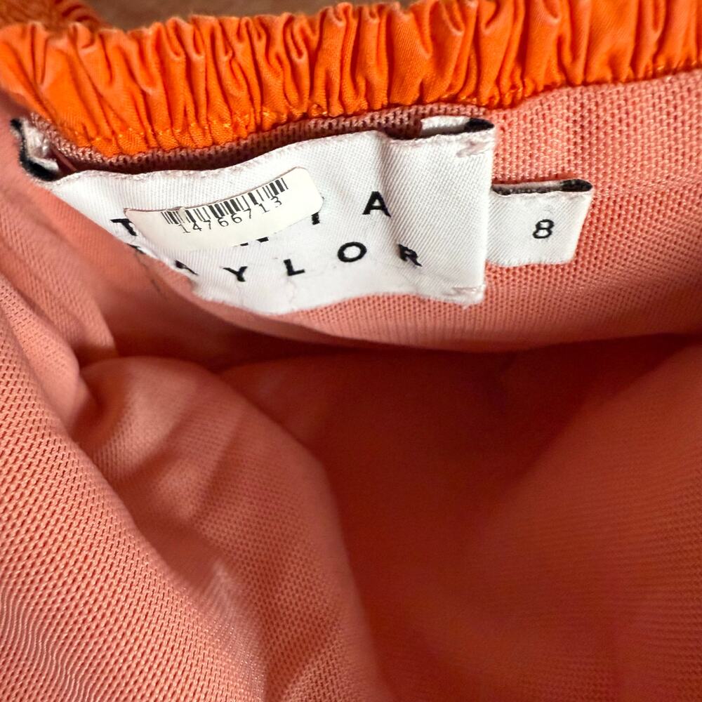 Tanya Taylor Alondra Orange Off Shoulder Puff Sleeve Crop Top Size 8 - Picture 12 of 13